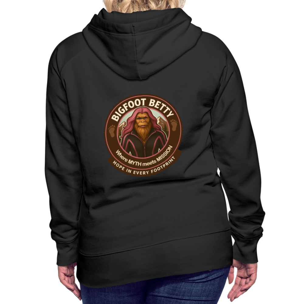 Women’s Premium Hoodie - Hope in Every Footprint (F/B) (RETRO) - black