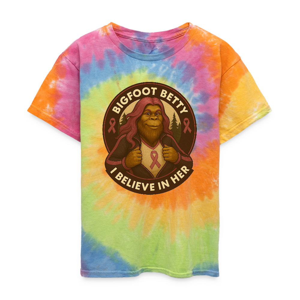 Kid's Tie Dye T-Shirt - I Believe In Her (RETRO) - rainbow