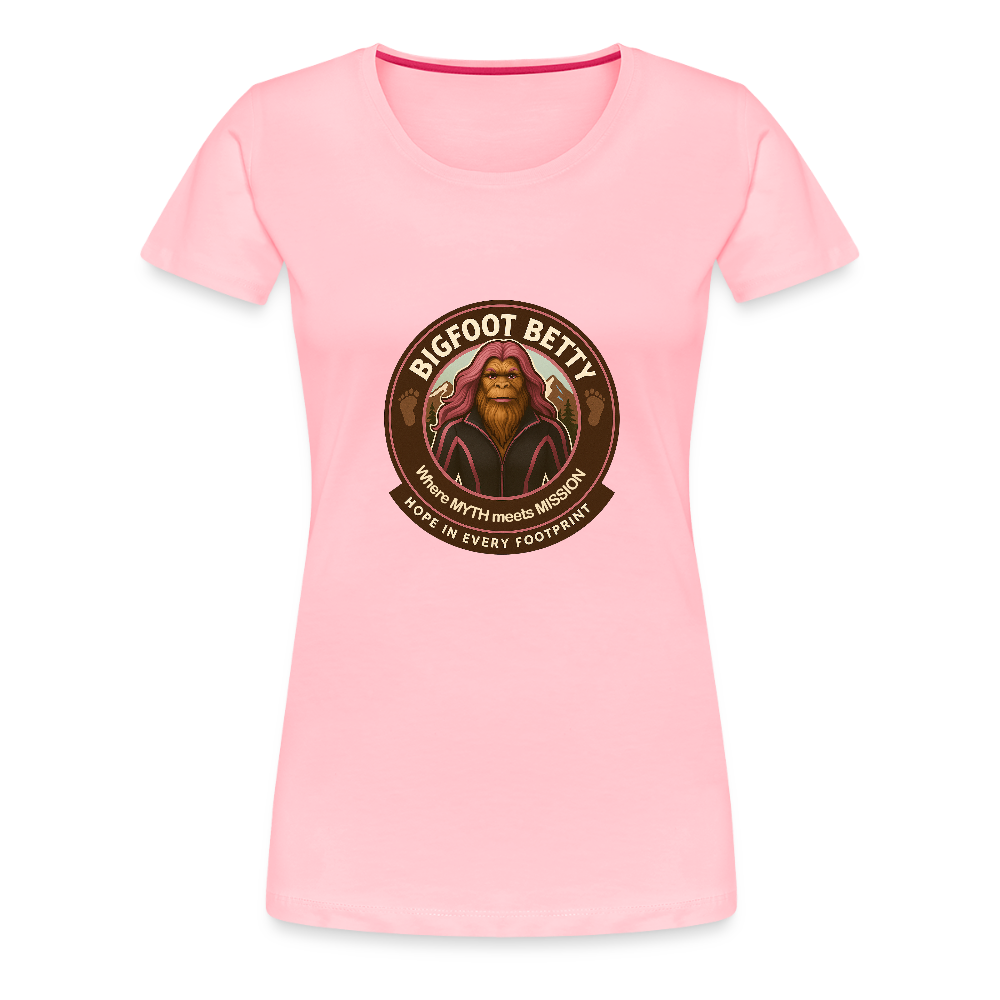 Women’s Premium T-Shirt - Hope in Every Footprint (RETRO) - pink