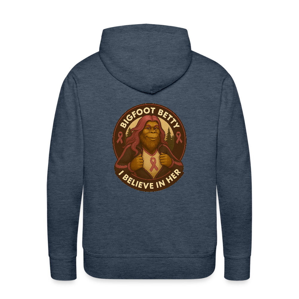Men’s Premium Hoodie - I Believe In Her (F/B) (RETRO) - heather denim