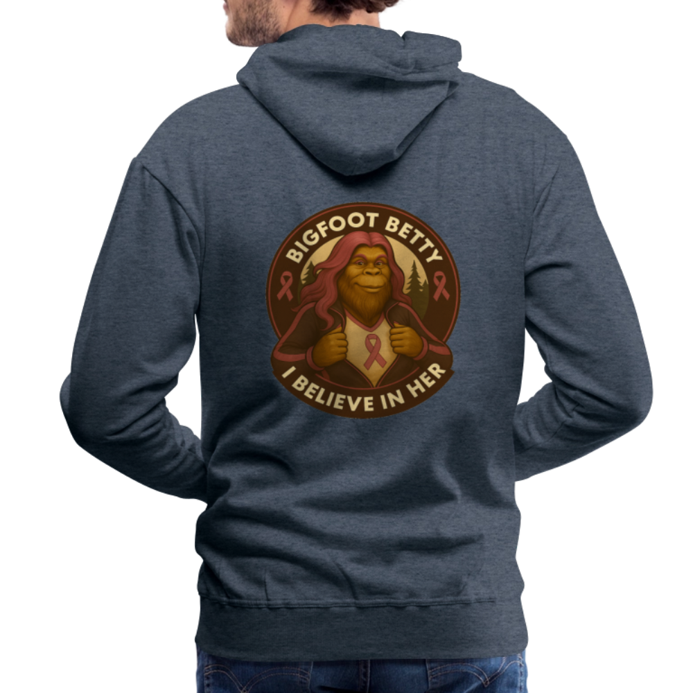 Men’s Premium Hoodie - I Believe In Her (F/B) (RETRO) - heather denim