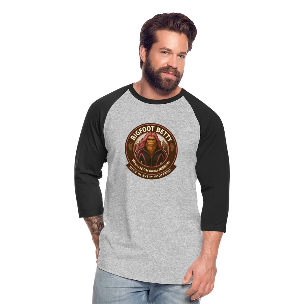 Baseball T-Shirt - Hope in Every Footprint (RETRO) - heather gray/black