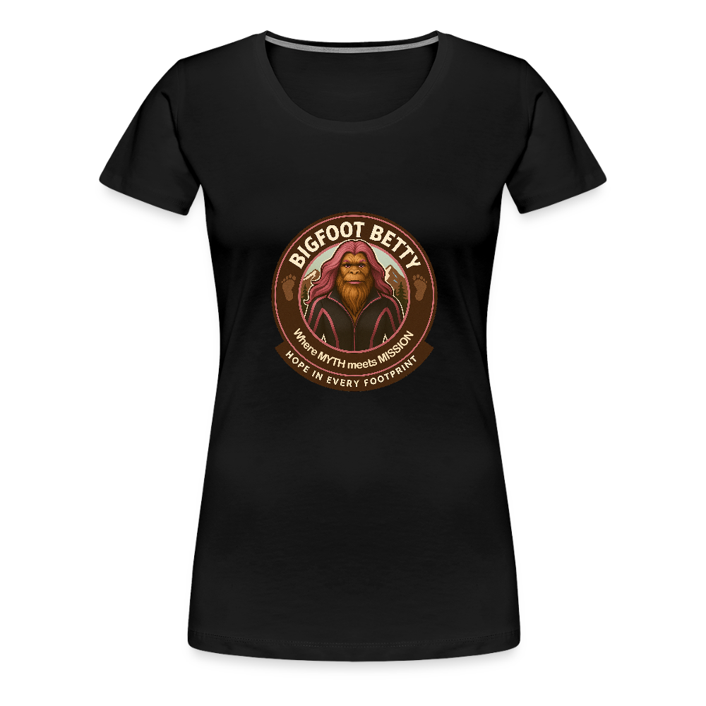 Women’s Premium T-Shirt - Hope in Every Footprint (RETRO) - black
