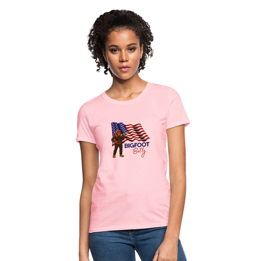 BFB July 4 - Waving Flag Women's T-Shirt - pink