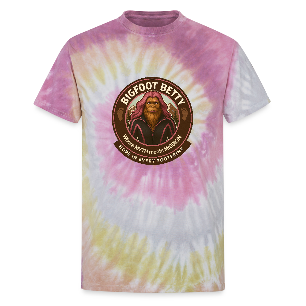Unisex Tie Dye T-Shirt - Hope in Every Footprint (RETRO) - Desert Rose