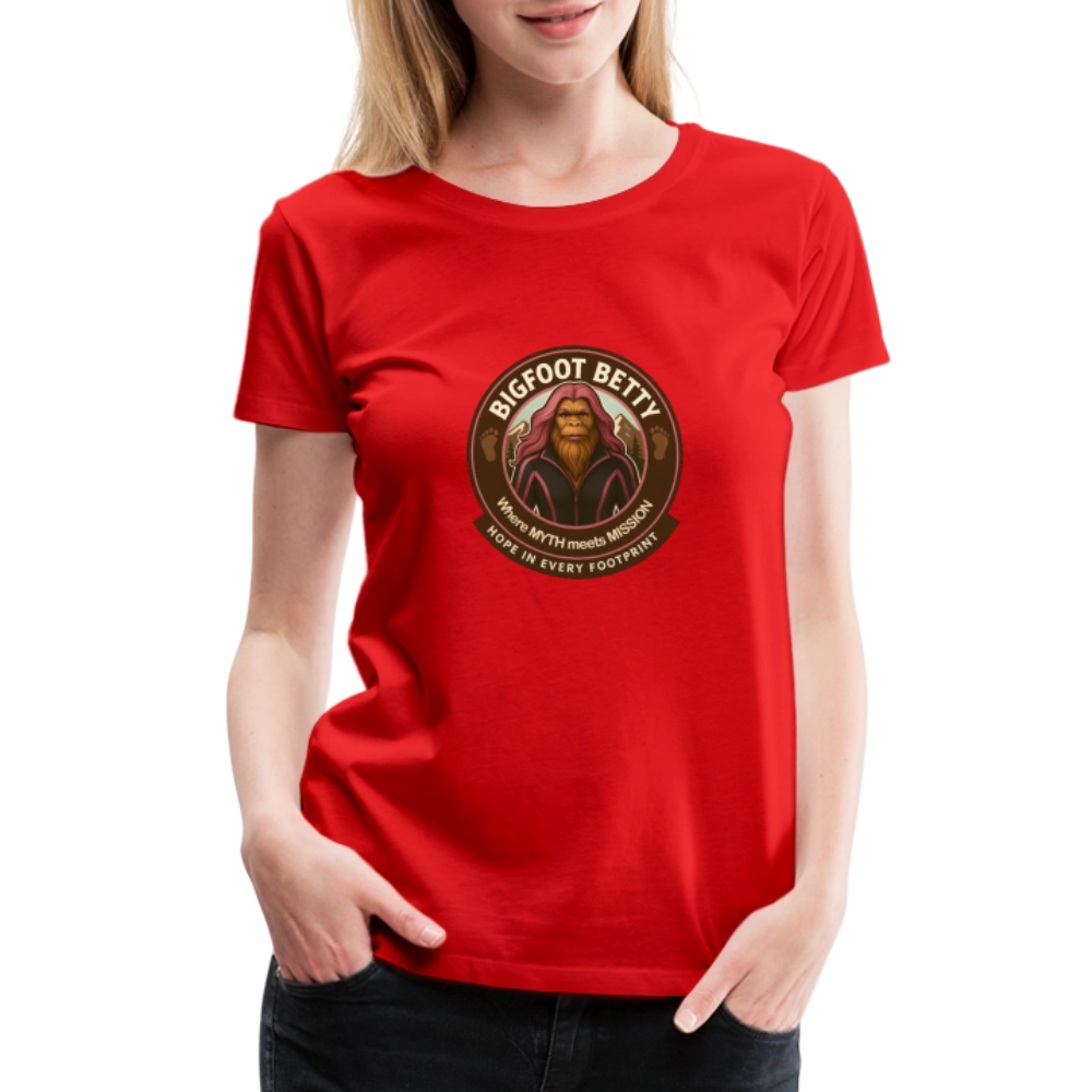 Women’s Premium T-Shirt - Hope in Every Footprint (RETRO) - red
