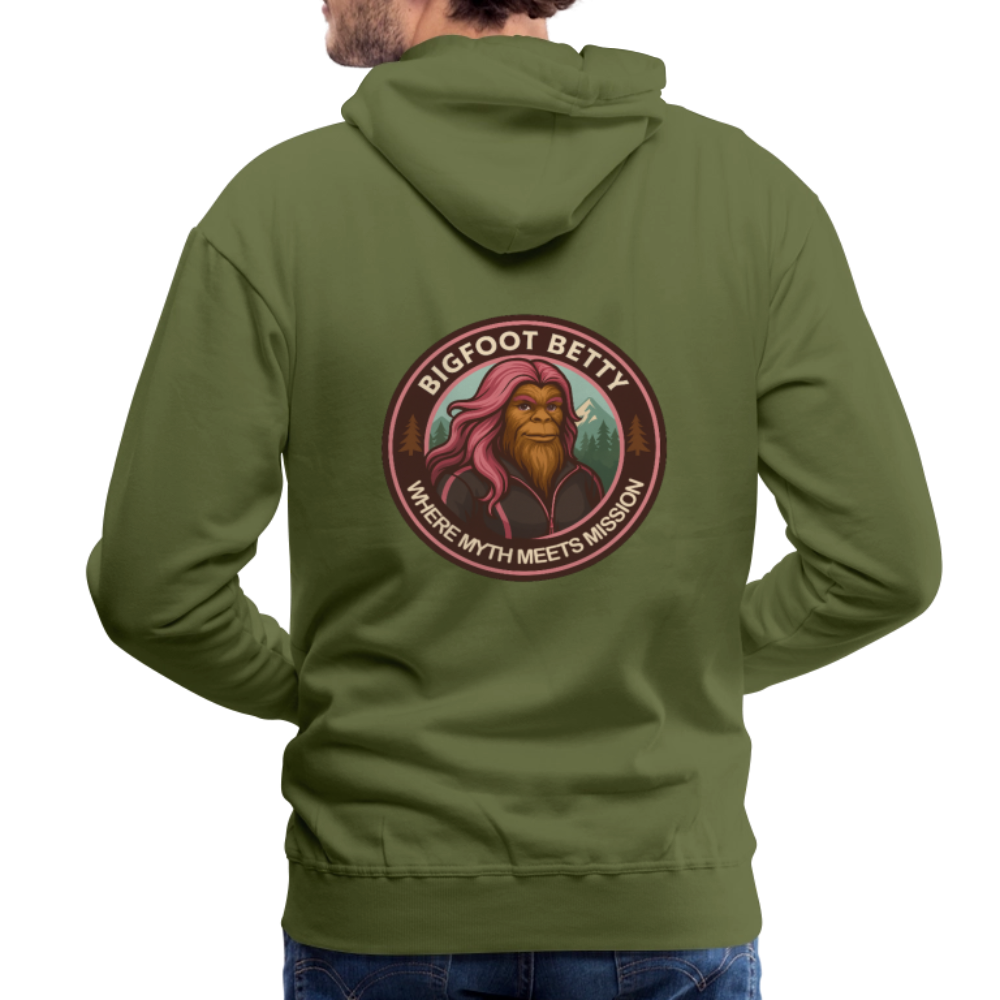 Men’s Premium Hoodie - Where Myth Meets Mission  (RETRO) - olive green