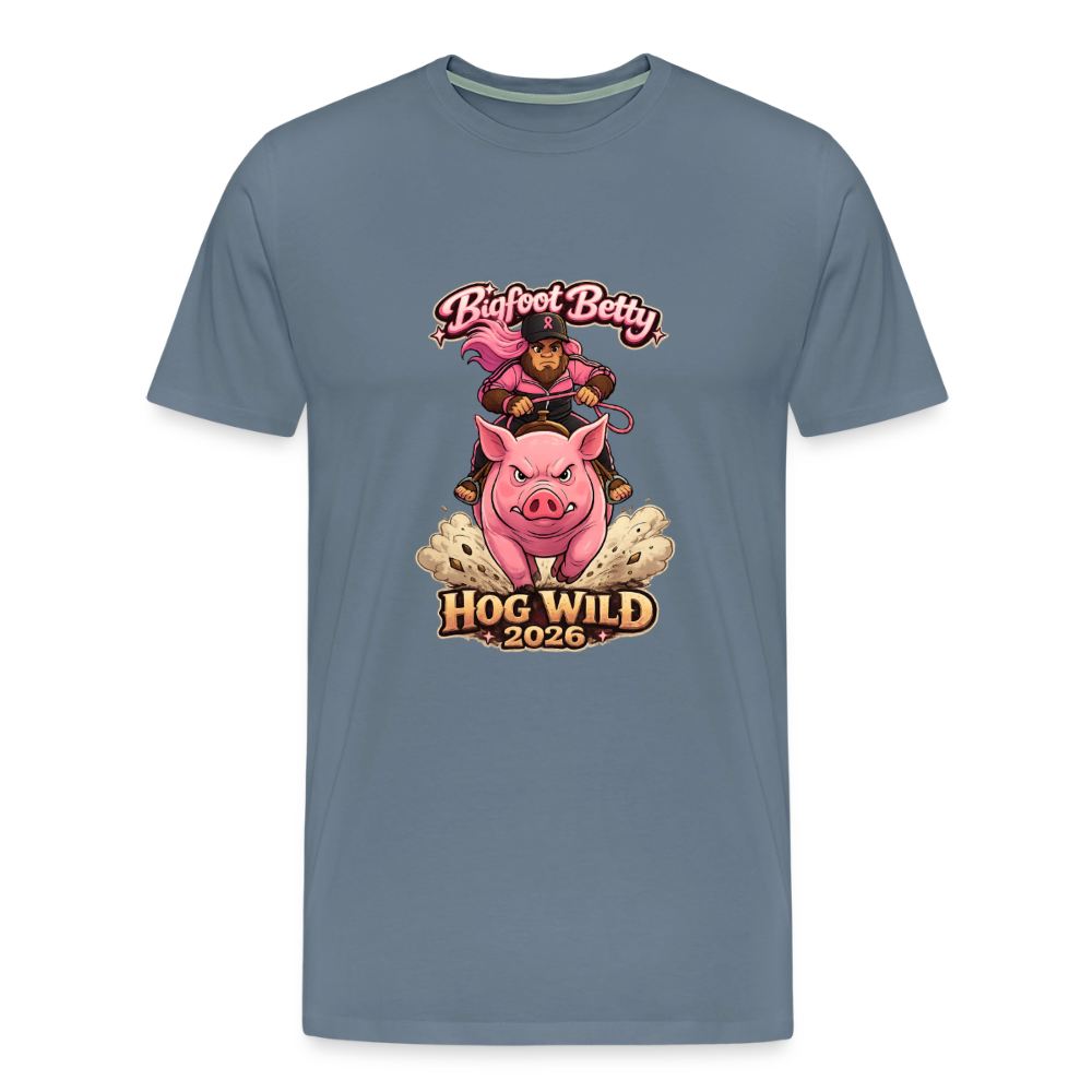 Men's Premium T-Shirt - BFB Hog Wild - HOG - steel blue