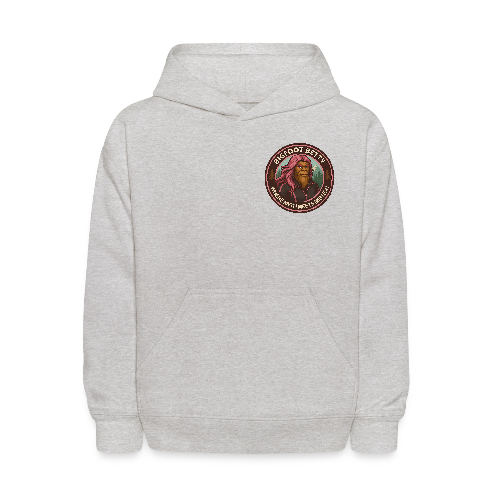Kids' Hoodie - Where Myth Meets Mission (F/B) (RETRO) - heather gray