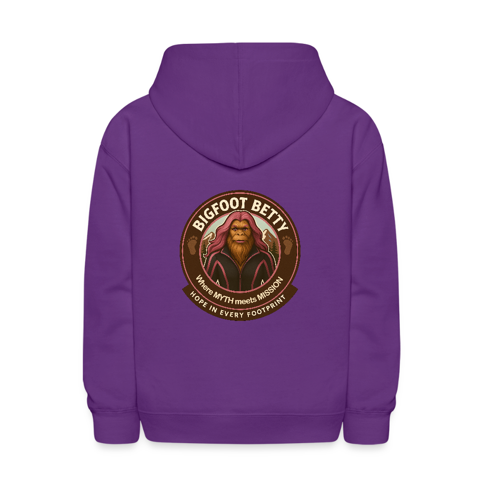 Kids' Hoodie - Hope in Every Footprint (F/B) (RETRO) - purple