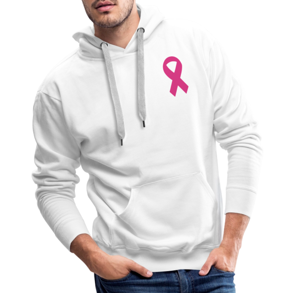 Men’s Premium Hoodie - I Believe In Her (F/B) (RETRO) PINK RIBBON - white
