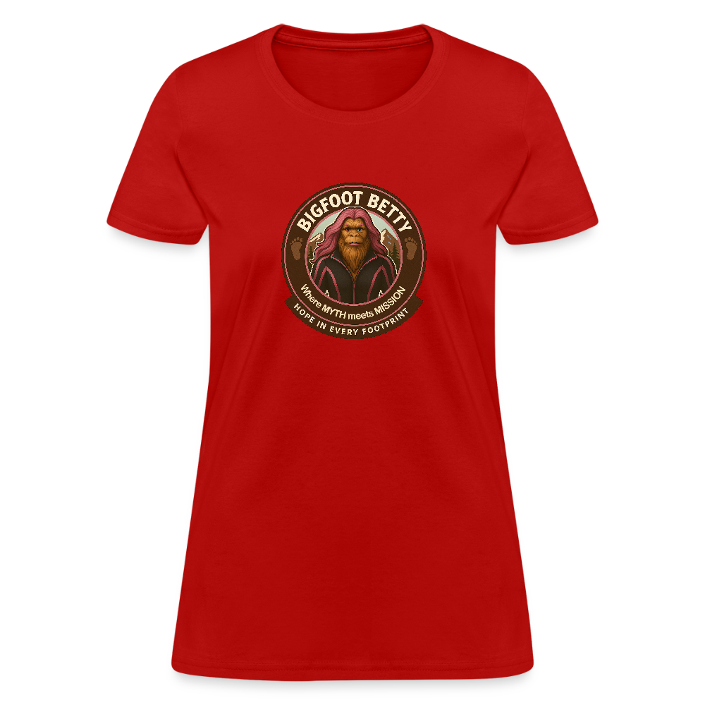 Women's T-Shirt - Hope in Every Footprint (RETRO) - red