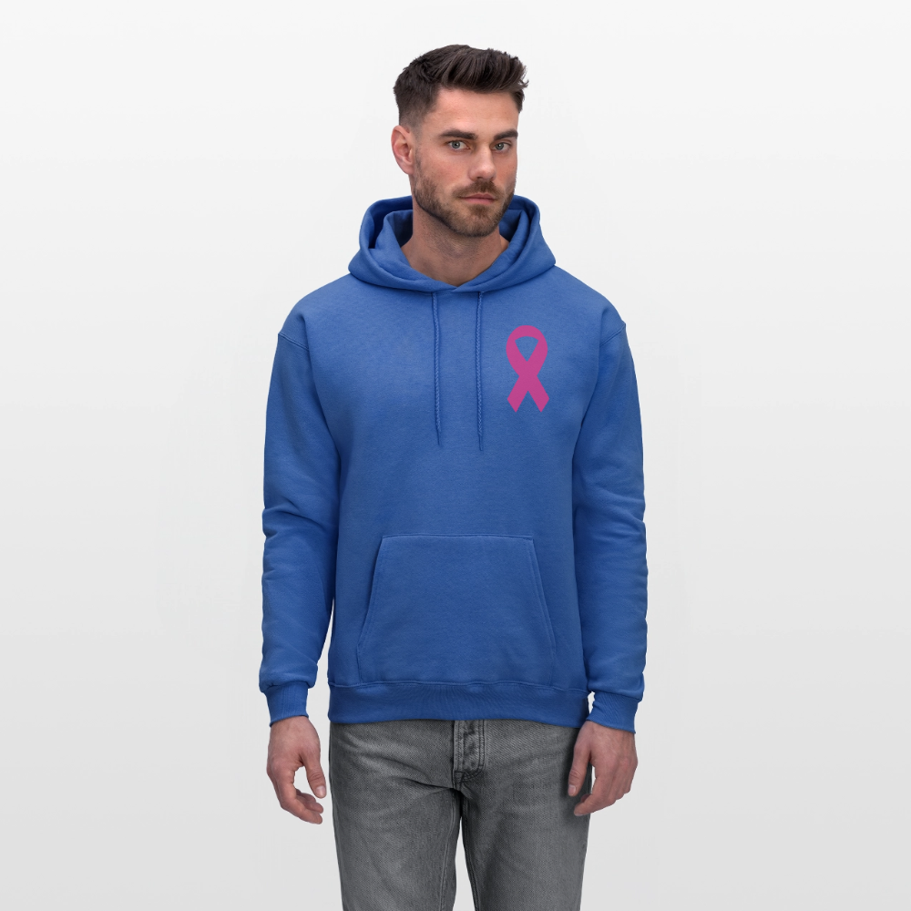 Men's Hoodie - Where Myth Meets Mission (RETRO) PINK RIBBON - royal blue