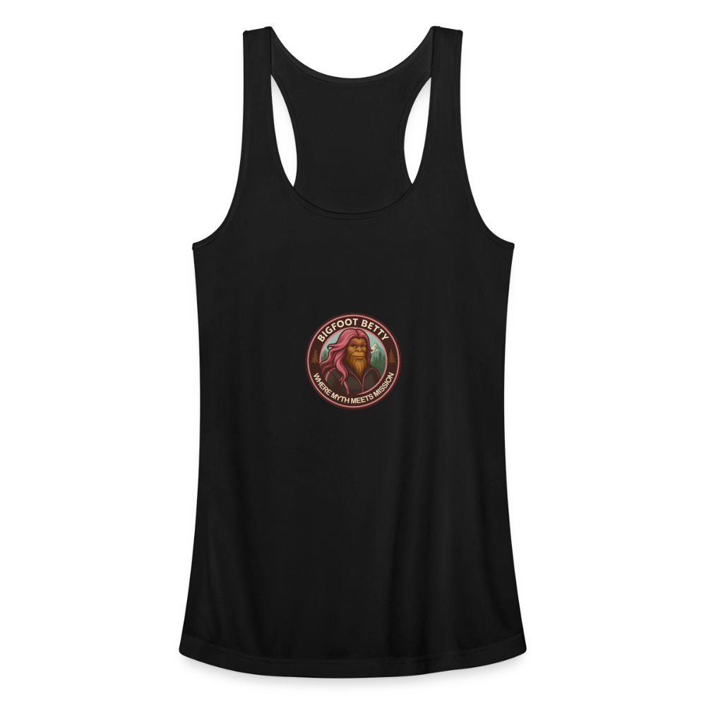 Women’s Performance Racerback Tank Top - Where Myth Meets Mission (RETRO) - black