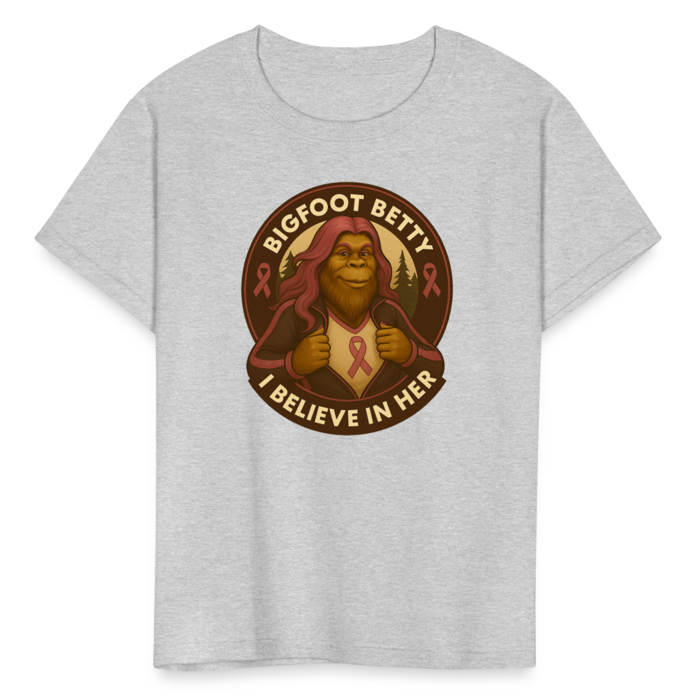 Kids' T-Shirt -I Believe In Her (RETRO) - heather gray