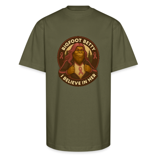 Unisex Oversized Heavyweight T-Shirt - I Believe In Her  (RETRO) - classic olive