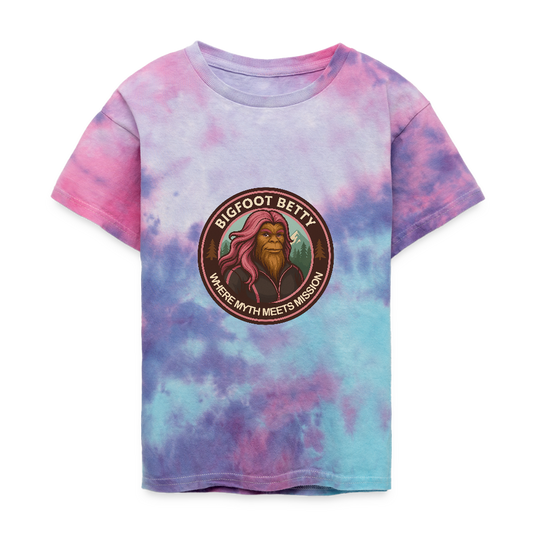 Kid's Tie Dye T-Shirt - Where Myth Meets Mission (RETRO) - cotton candy