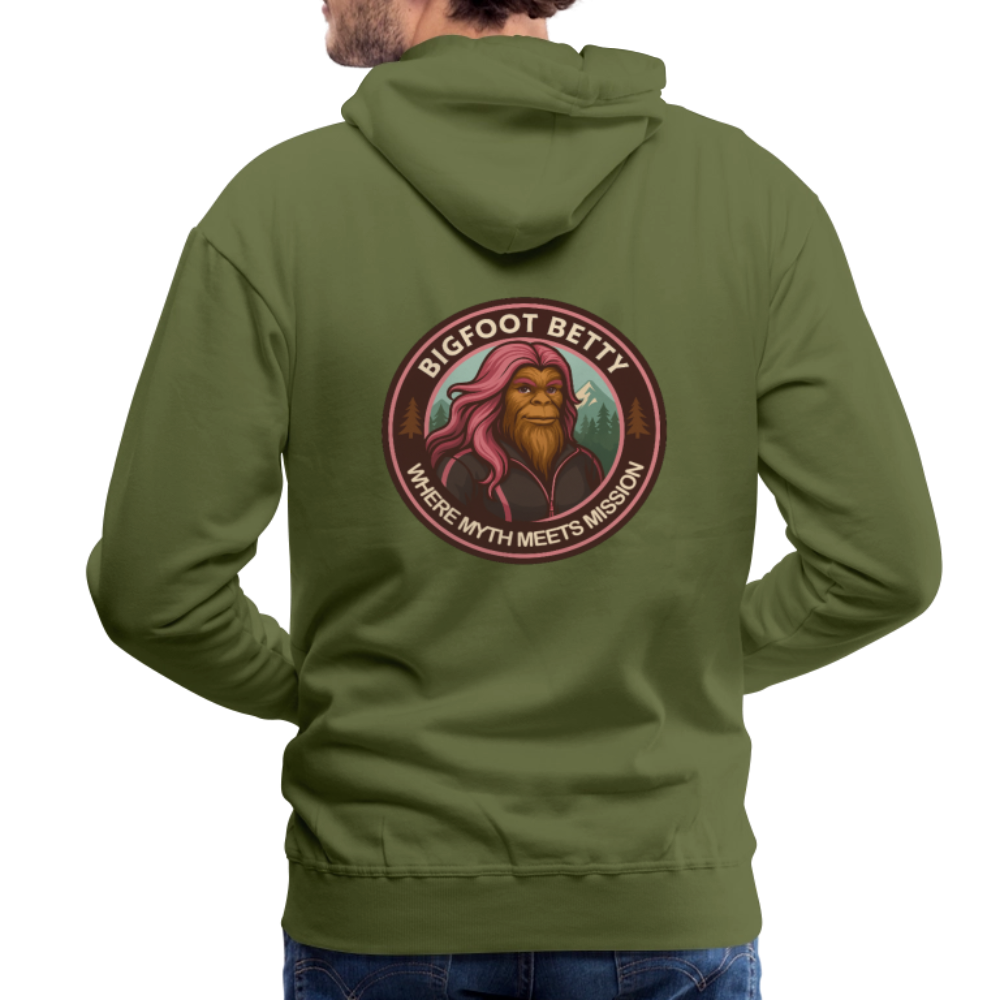 Men’s Premium Hoodie - Where Myth Meets Mission (RETRO) - olive green