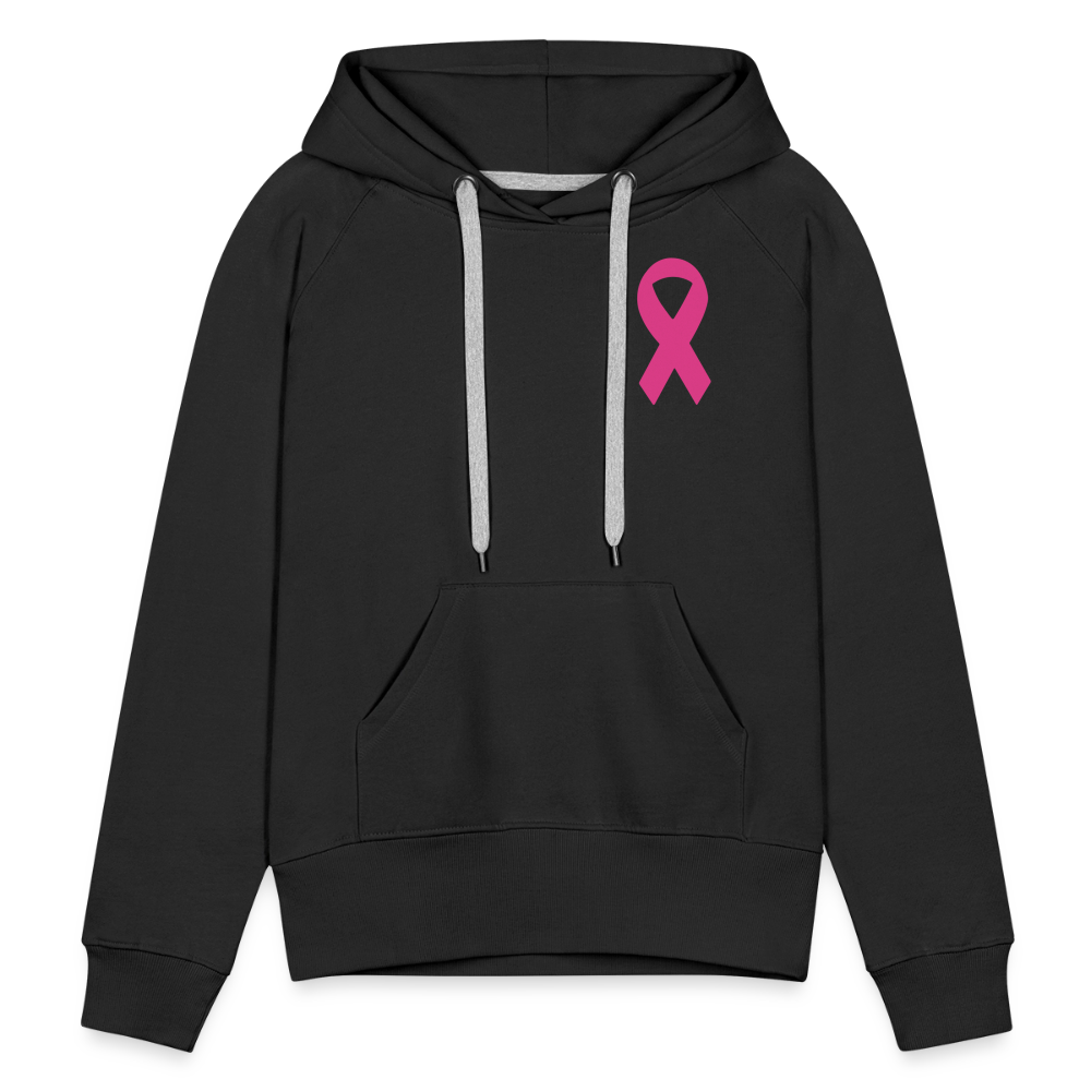 Women’s Premium Hoodie - I Believe In Her (F/B) (RETRO) PINK RIBBON - black