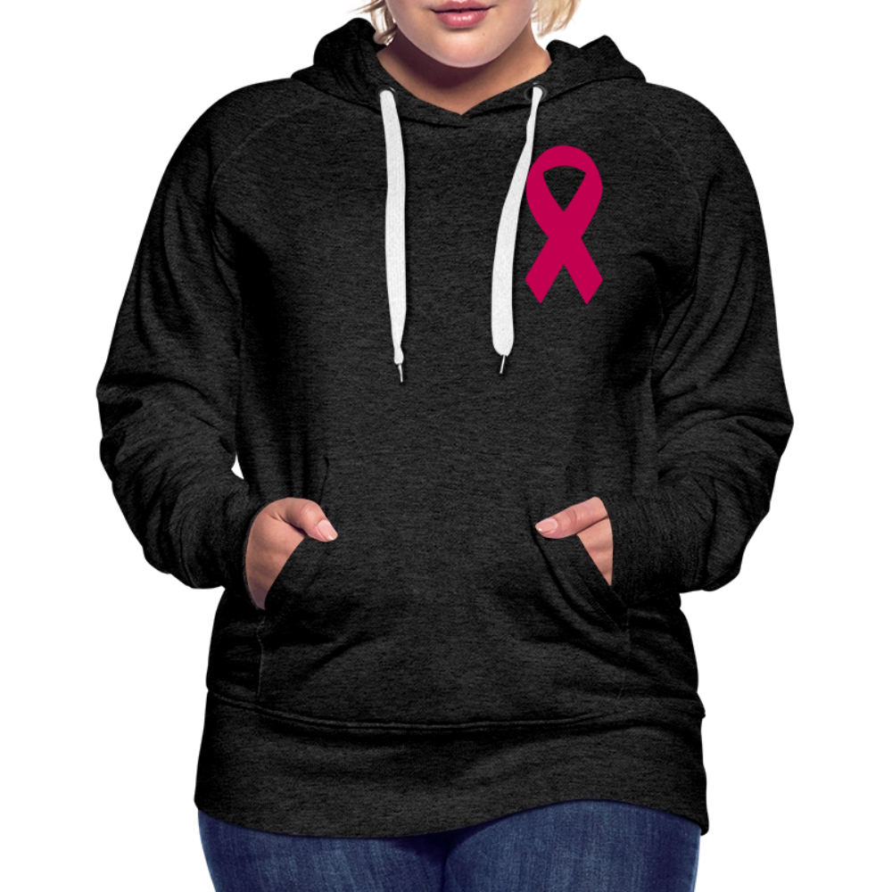 Women’s Premium Hoodie - I Believe In Her (F/B) (RETRO) PINK RIBBON - charcoal grey