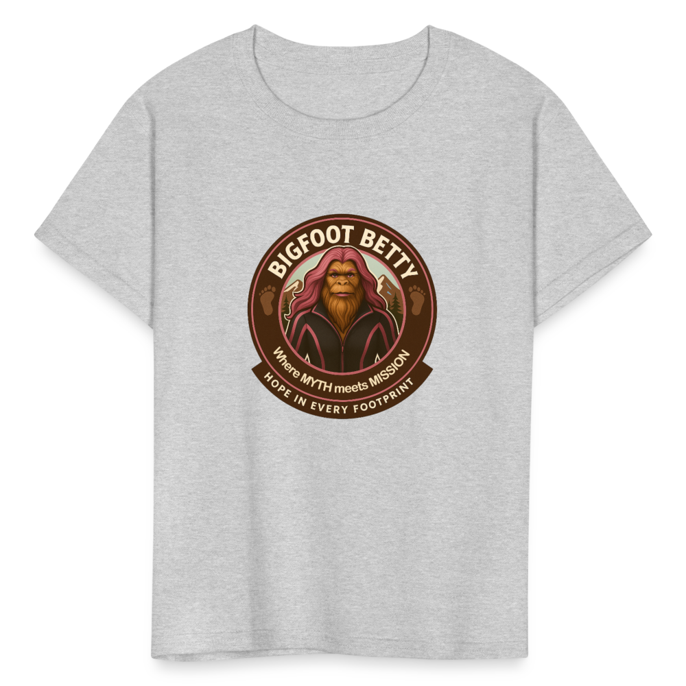 Kids' T-Shirt - Hope in Every Footprint (RETRO) - heather gray