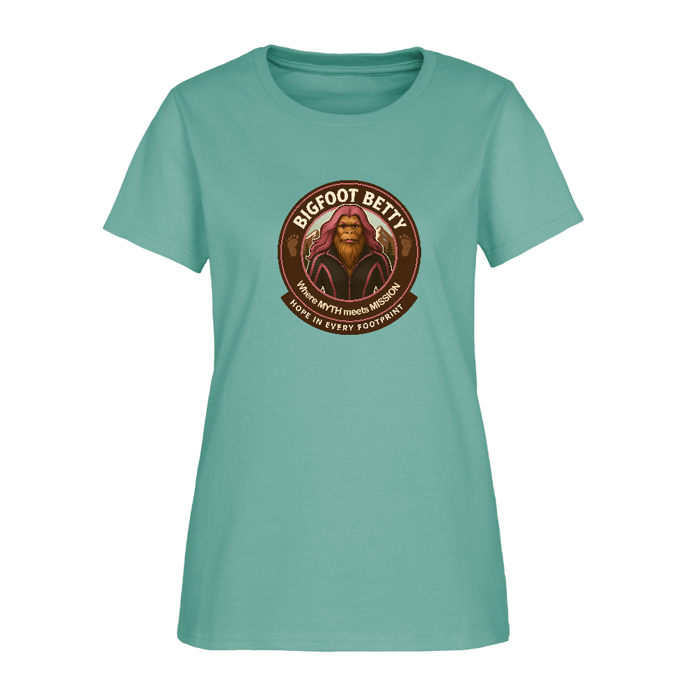 Women's T-Shirt - Hope in Every Footprint (RETRO) - aquatic