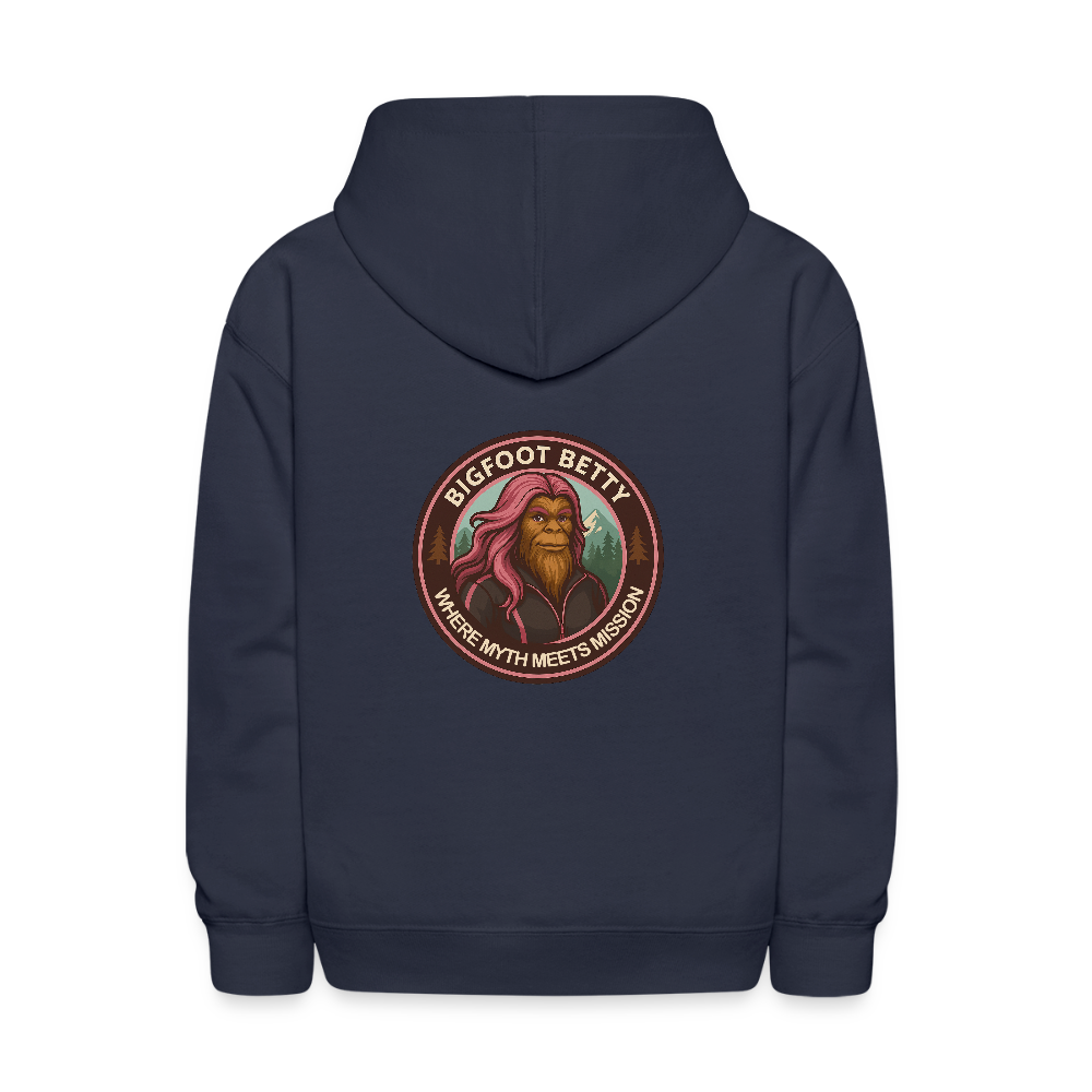 Kids' Hoodie - Where Myth Meets Mission (F/B) (RETRO) - navy