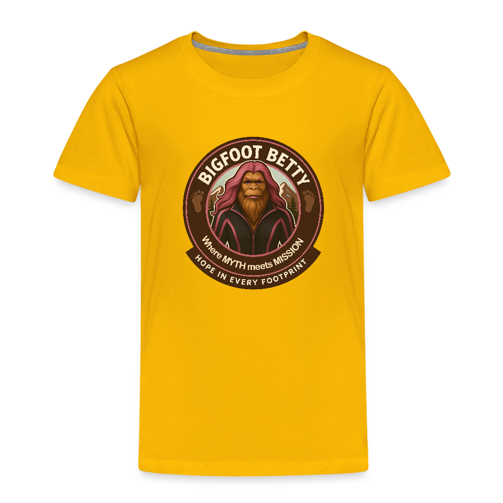 Toddler Premium T-Shirt - Hope in Every Footprint (RETRO) - sun yellow