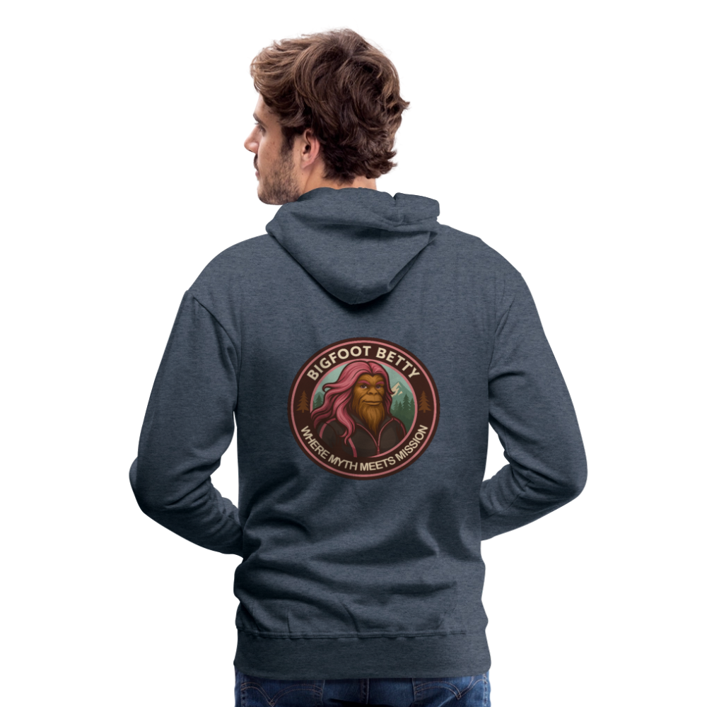 Men’s Premium Hoodie - Where Myth Meets Mission  (RETRO) - heather denim
