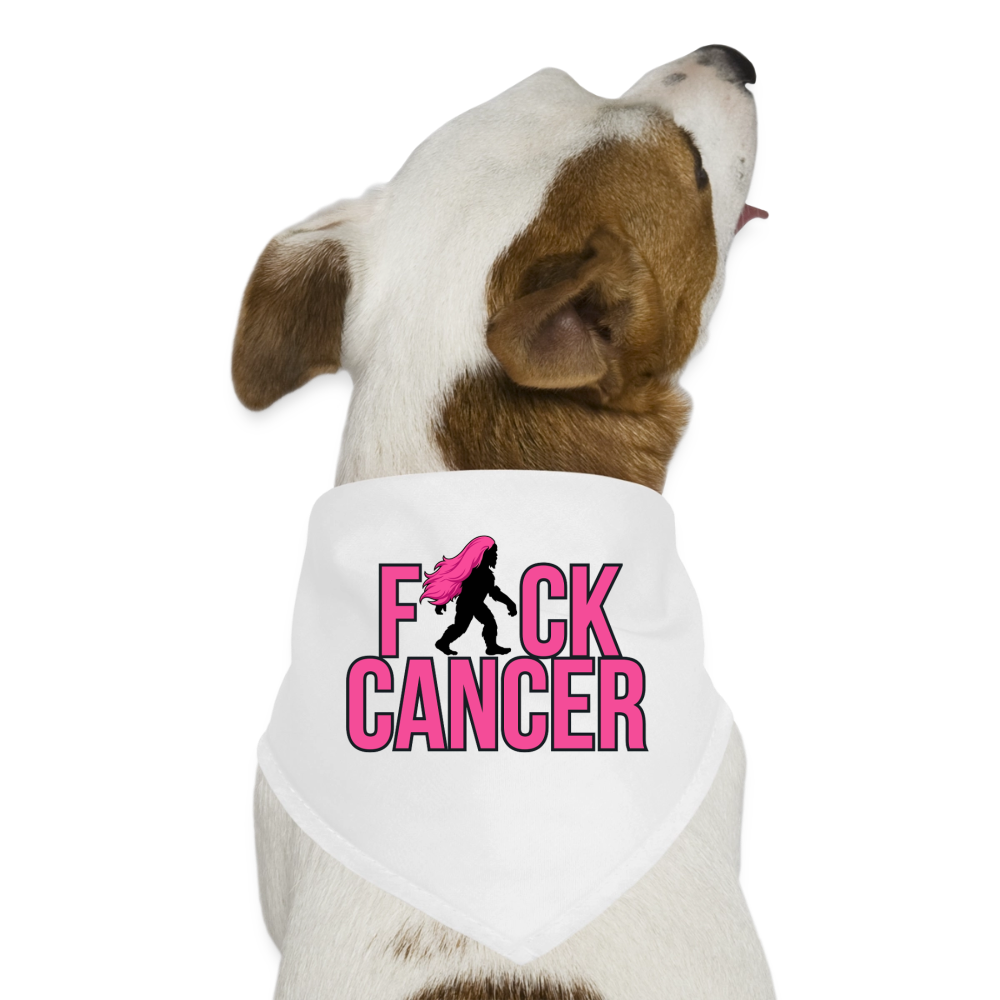 Dog Bandana - FK Cancer Pink - white