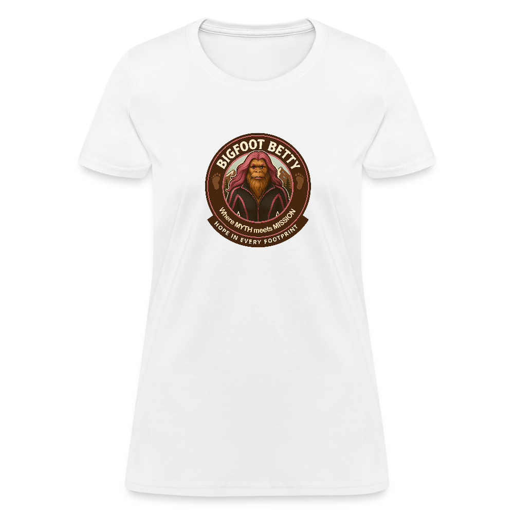 Women's T-Shirt - Hope in Every Footprint (RETRO) - white