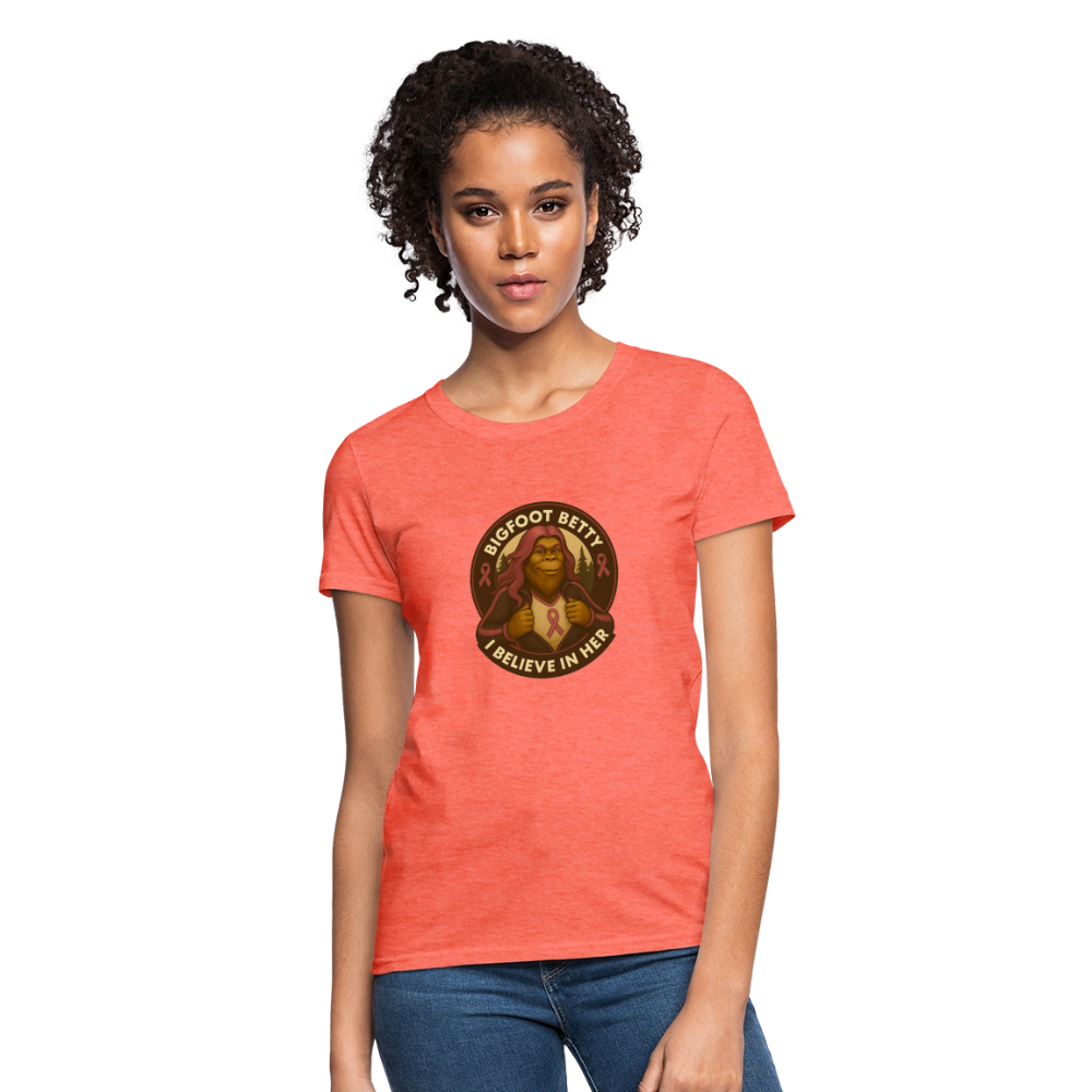 Women's T-Shirt - I Believe In Her (RETRO) - heather coral