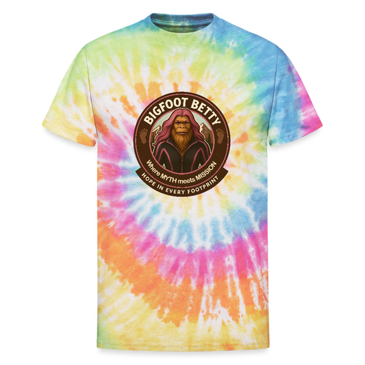 Unisex Tie Dye T-Shirt - Hope in Every Footprint (RETRO) - rainbow