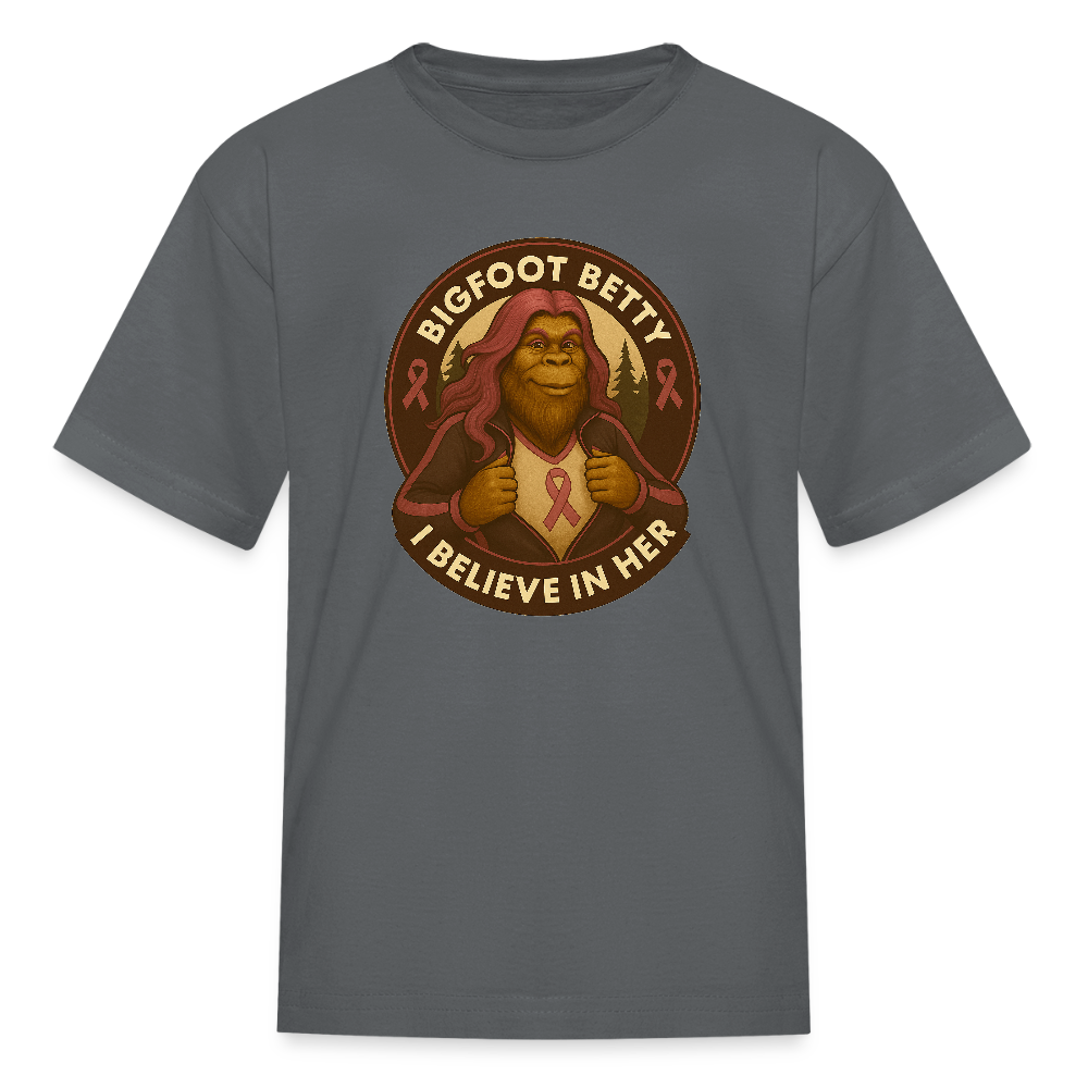 Kids' T-Shirt -I Believe In Her (RETRO) - charcoal