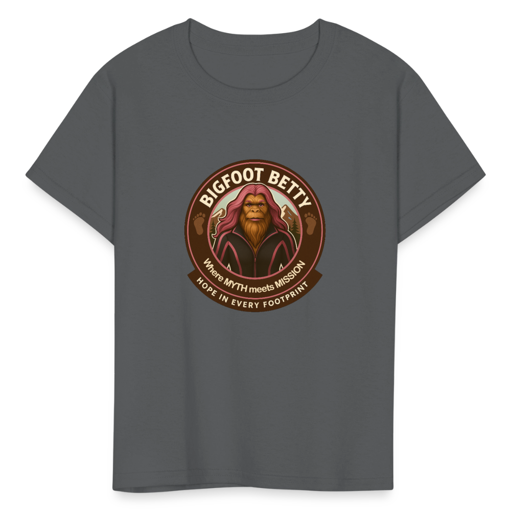 Kids' T-Shirt - Hope in Every Footprint (RETRO) - charcoal