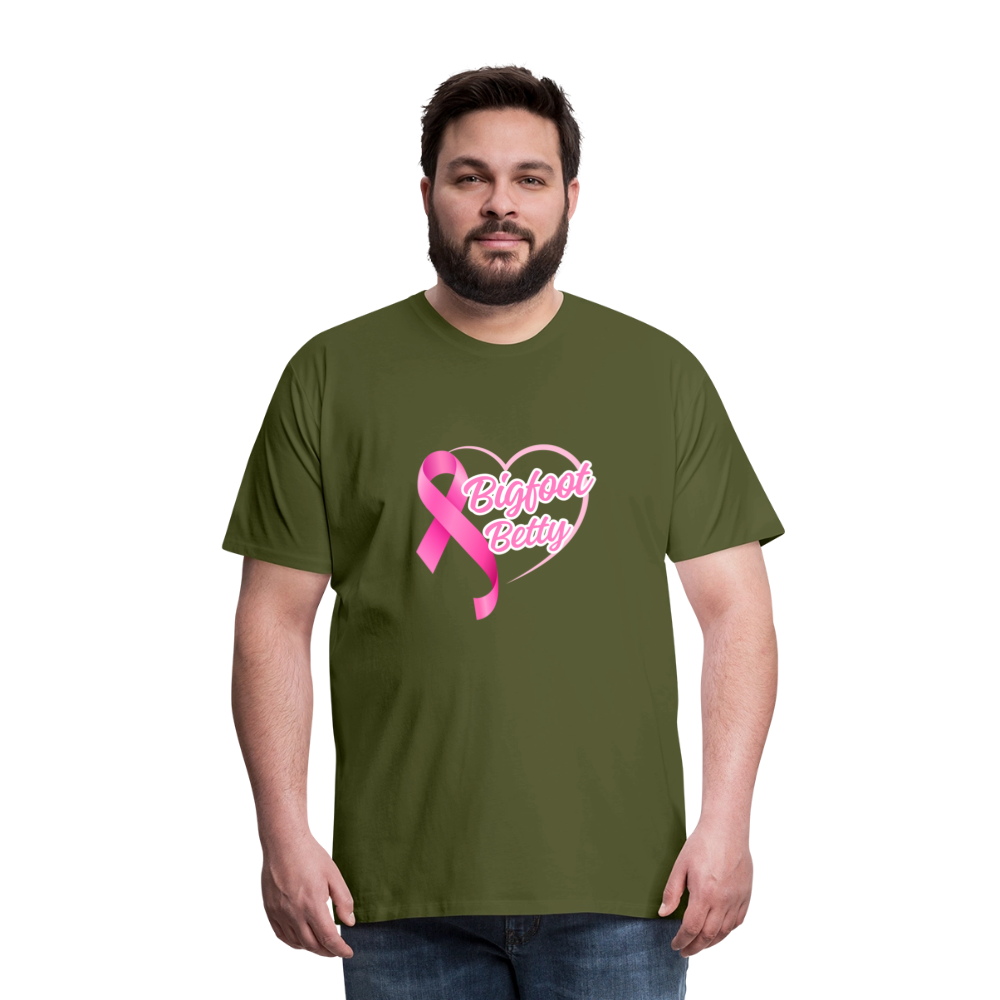Men's Premium T-Shirt -BFB Pink Ribbon - olive green