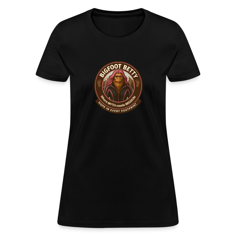 Women's T-Shirt - Hope in Every Footprint (RETRO) - black