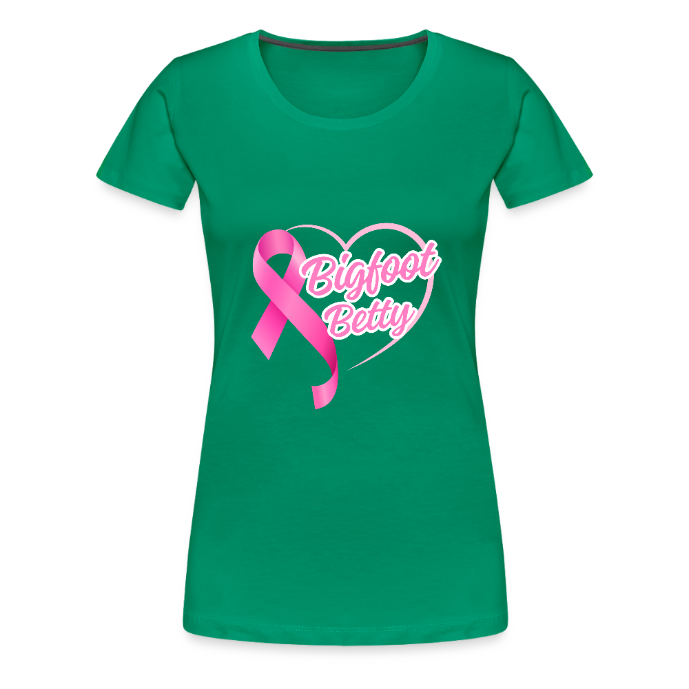 Women’s Premium T-Shirt - BFB Pink Ribbon - kelly green