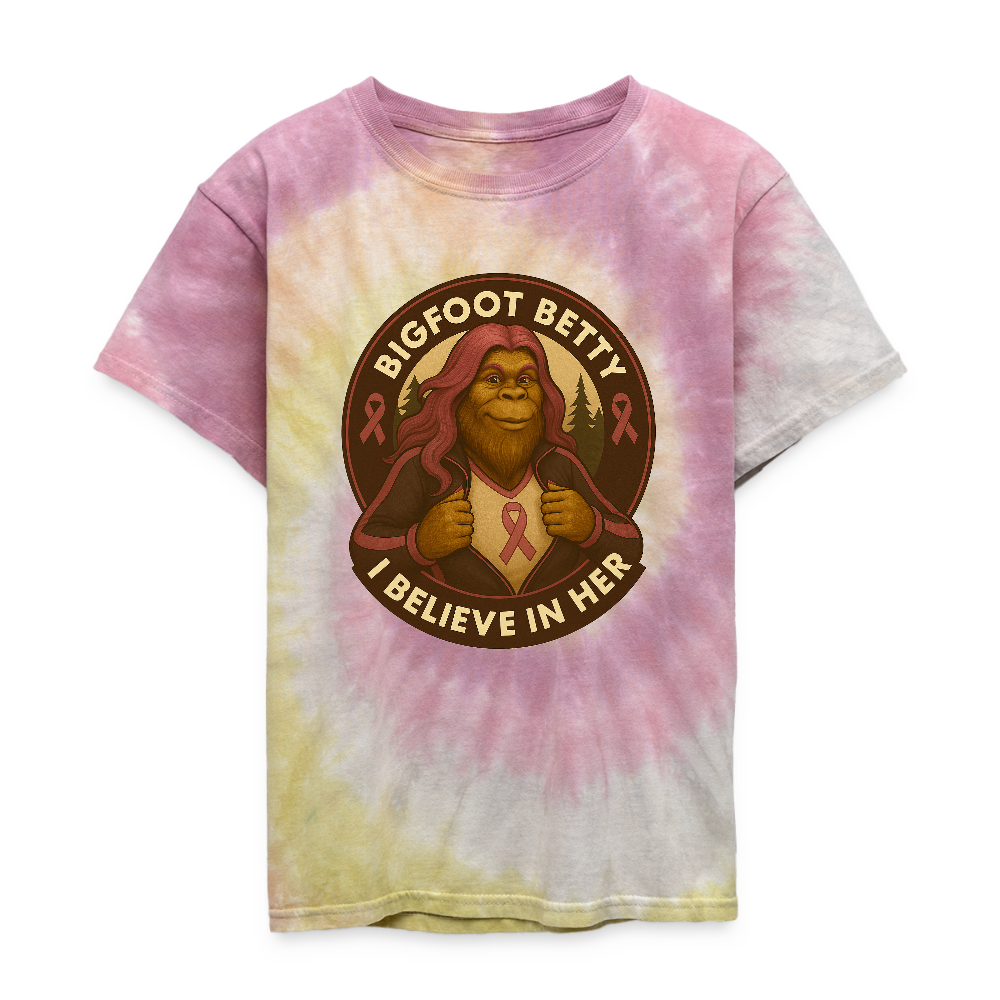 Kid's Tie Dye T-Shirt - I Believe In Her (RETRO) - Desert Rose