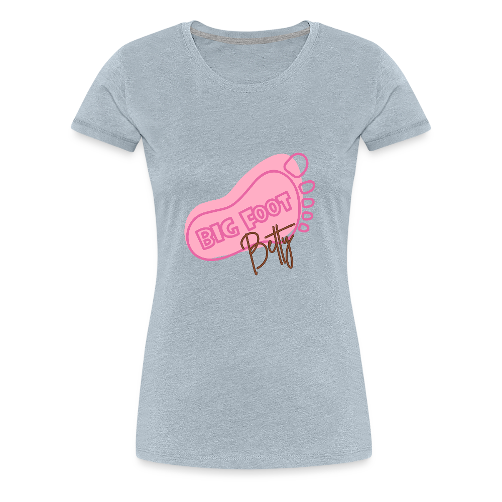 Women’s Premium T-Shirt - BFB FootPrint - heather ice blue