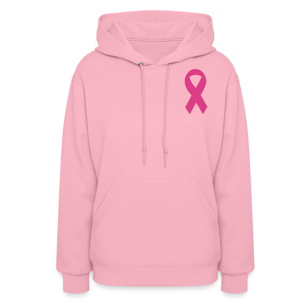 Women's Hoodie - Hope in Every Footprint (F/B) (RETRO) PINK RIBBON - classic pink