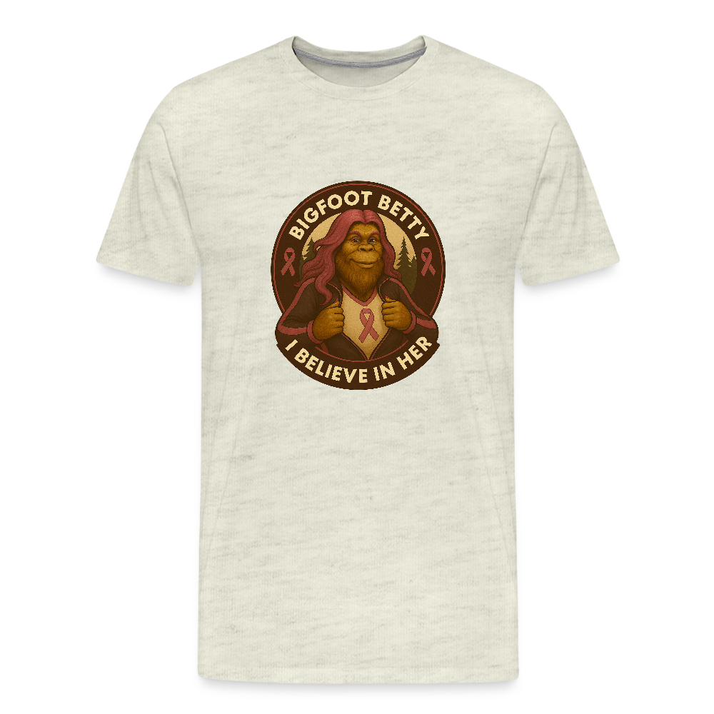 Men's Premium T-Shirt - I Believe In Her (RETRO) - heather oatmeal