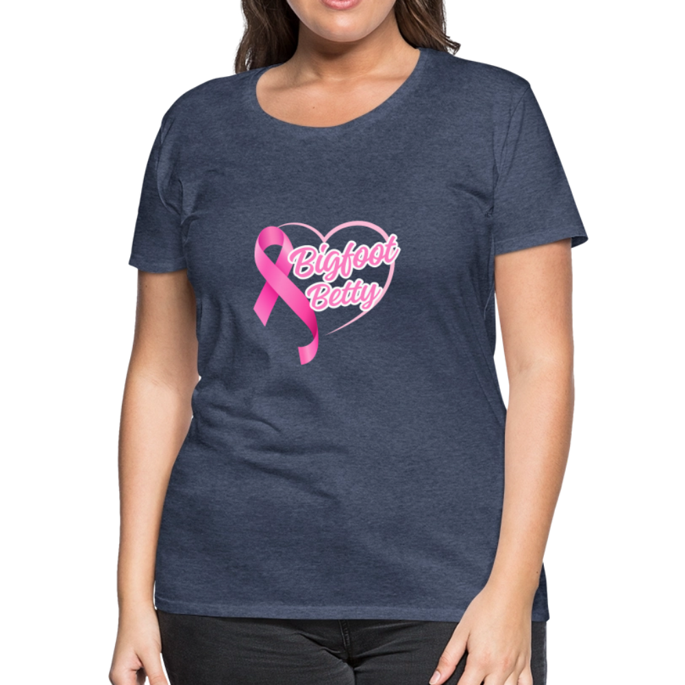 Women’s Premium T-Shirt - BFB Pink Ribbon - heather blue