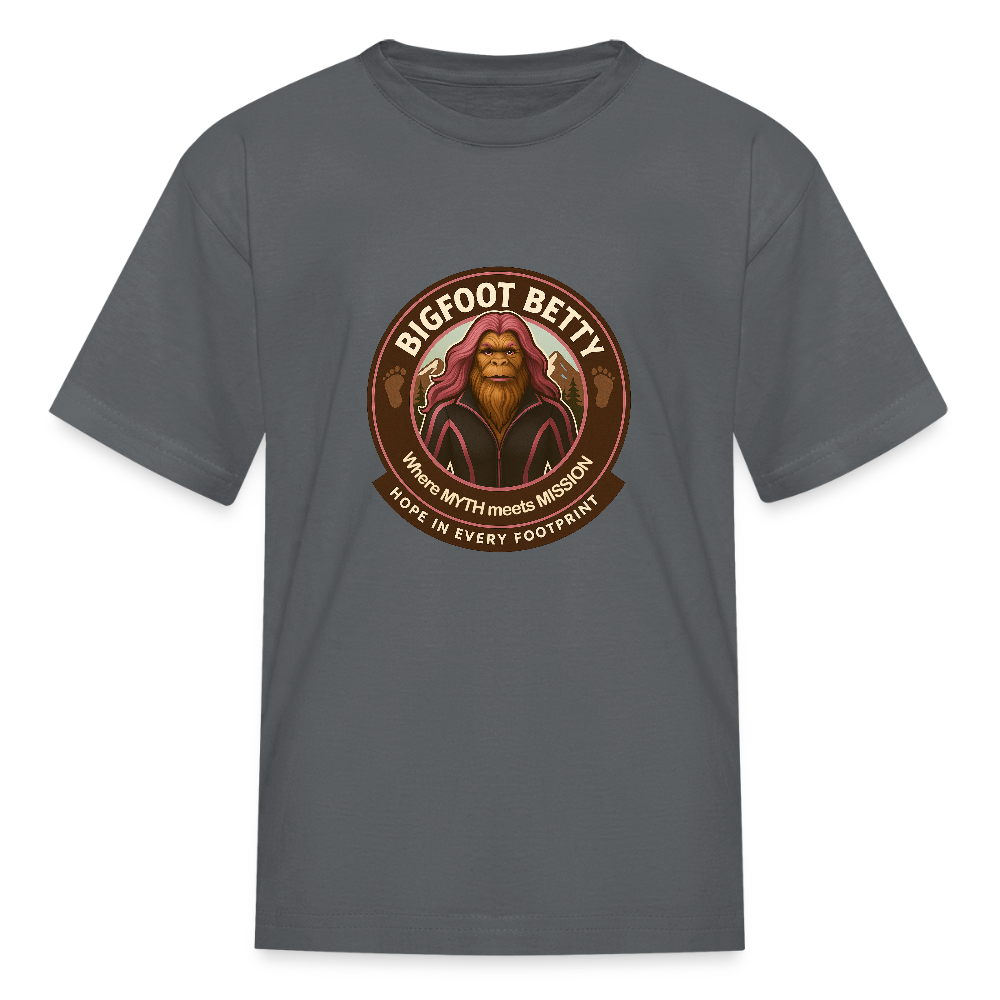 Kids' T-Shirt - Hope in Every Footprint (RETRO) - charcoal