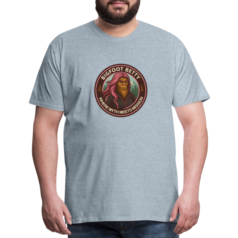 Men's Premium T-Shirt - Where Myth Meets Mission (RETRO) - heather ice blue