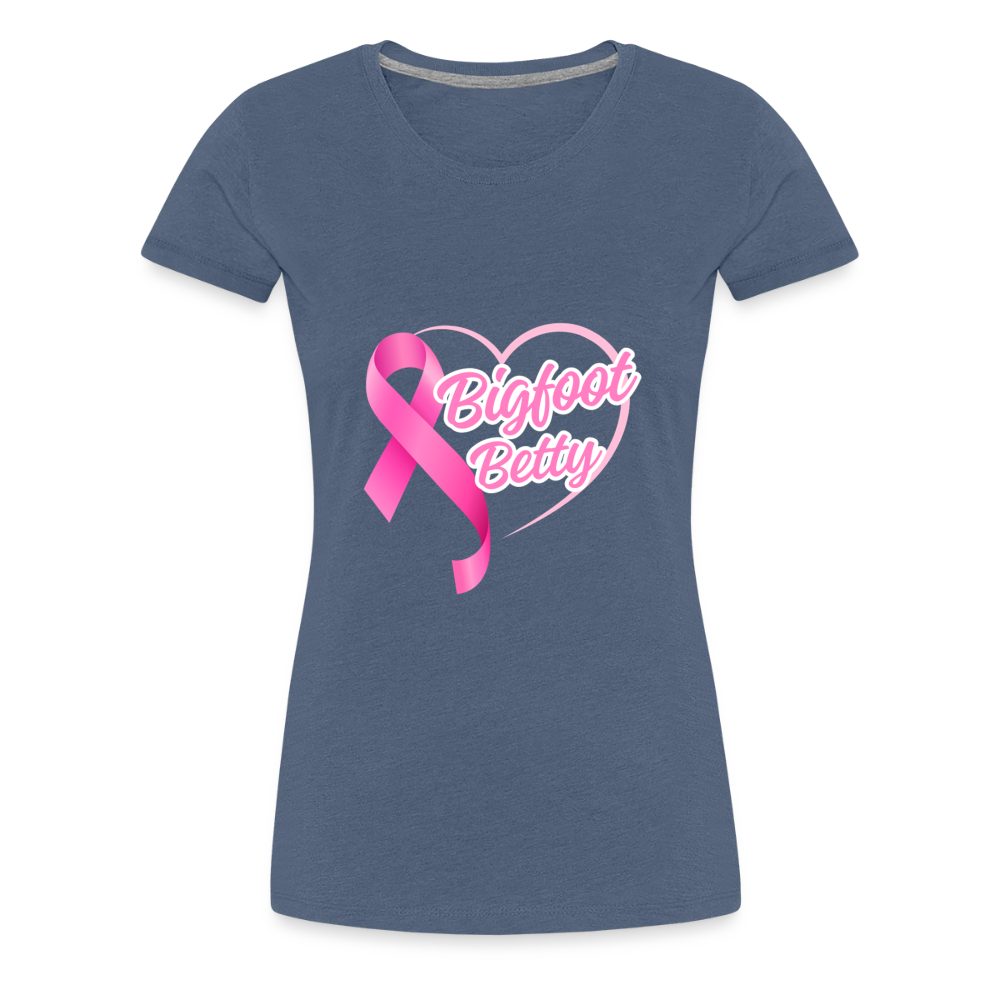 Women’s Premium T-Shirt - BFB Pink Ribbon - heather blue