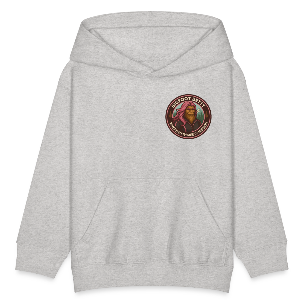 Kids' Hoodie - Where Myth Meets Mission (F/B) (RETRO) - heather gray