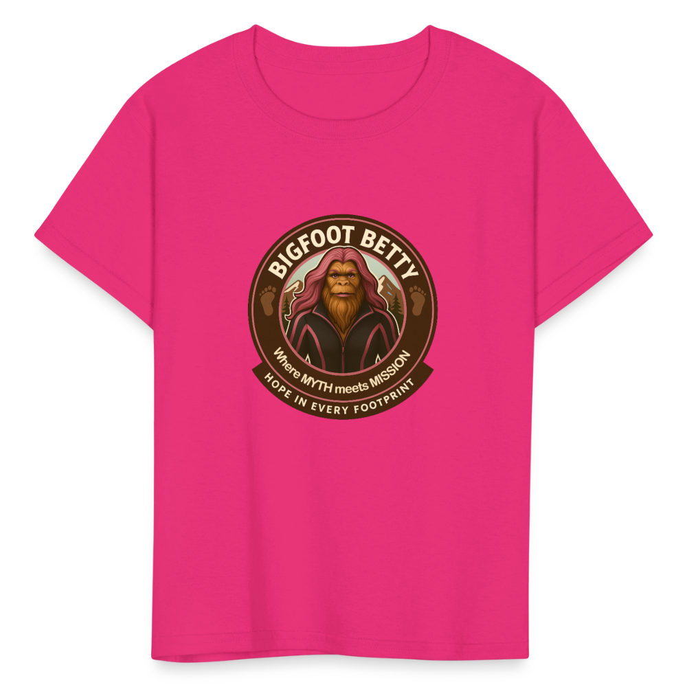 Kids' T-Shirt - Hope in Every Footprint (RETRO) - fuchsia