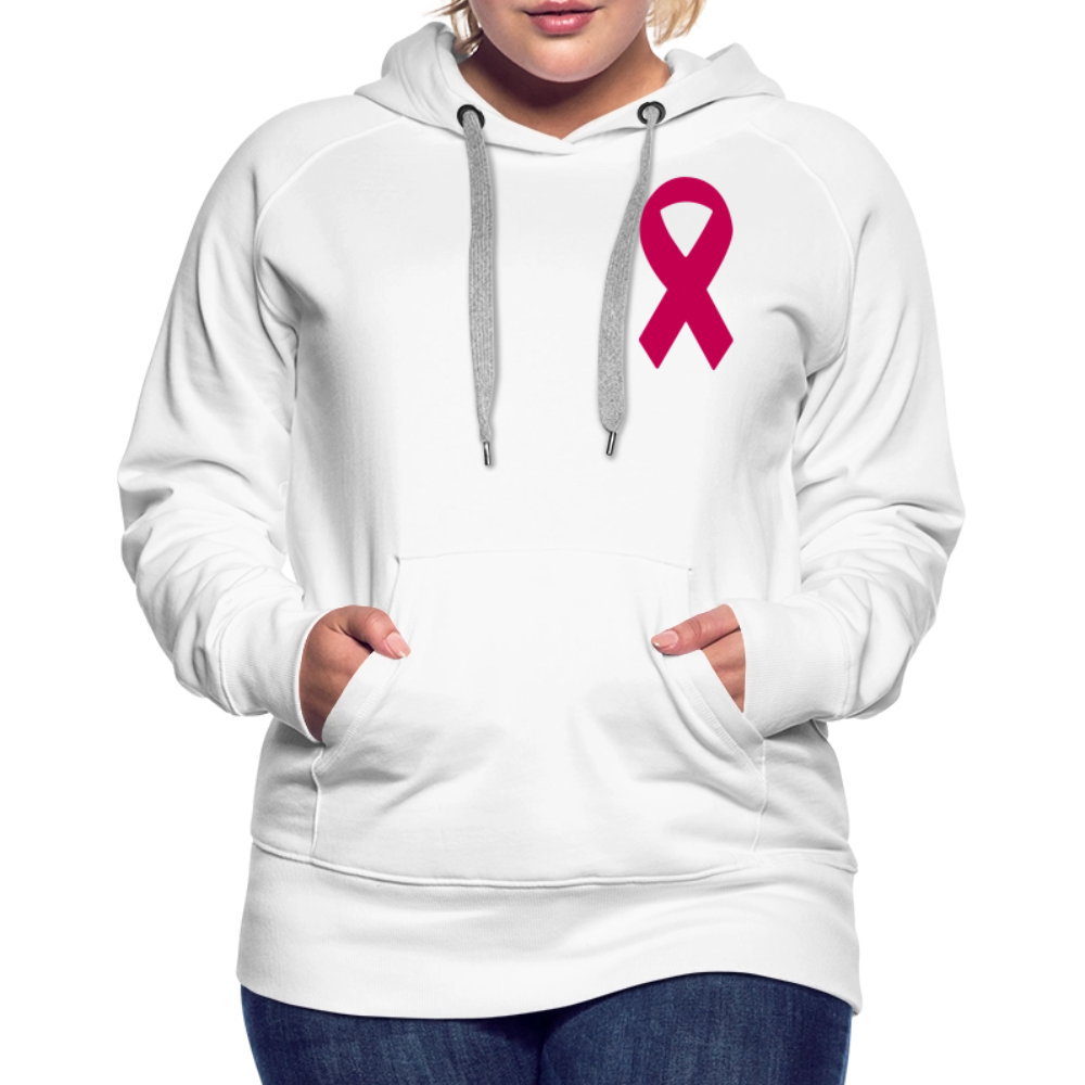 Women’s Premium Hoodie - I Believe In Her (F/B) (RETRO) PINK RIBBON - white