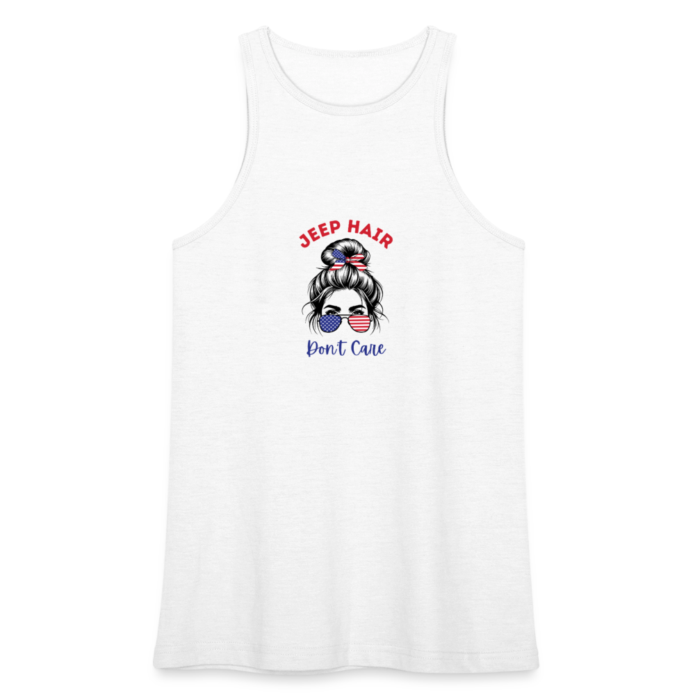BFB July 4 - Jeep Hair Women’s Racerneck Tank - white